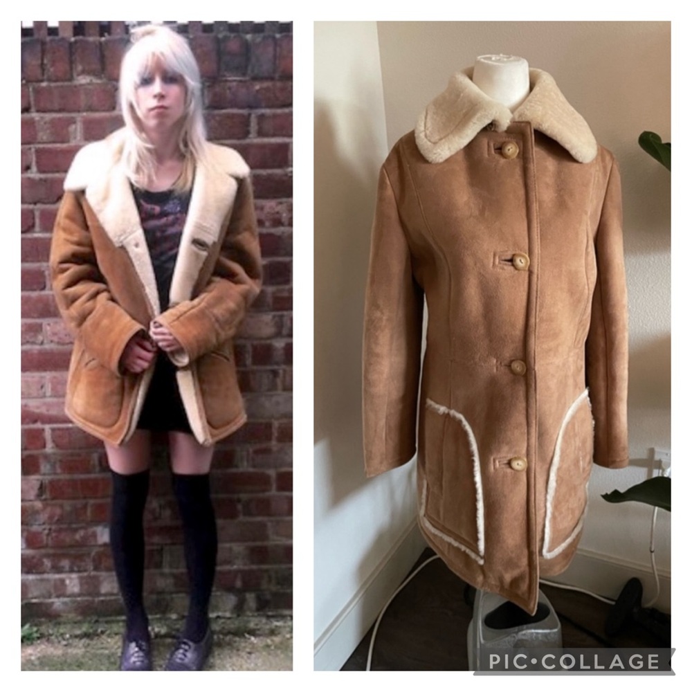 Vintage shearling coat Norm Thompson sheepskin shop Sherpa 🧥